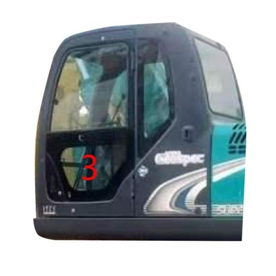 SK-6 SK-8 SK230-6 SK50 KOBELCO حفارة زجاج الباب الأيسر الموضع السفلي رقم 3 أخضر