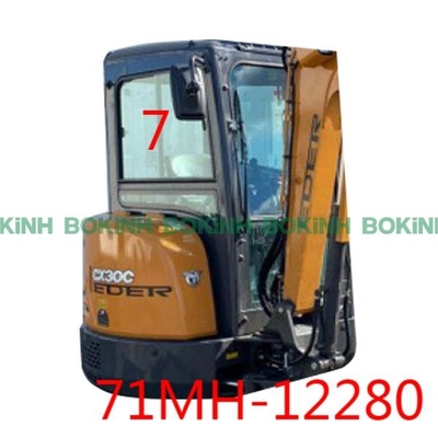 71MH-12280 HYUNDAI Excavator Window استبدال الجانب الأيمن الموضع رقم 7 الزجاج المقسى