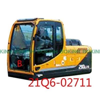 21Q6-02711 HYUNDAI Excavator Cab نافذة زجاجية مقسّمة أمامية بوضعية سفلية B