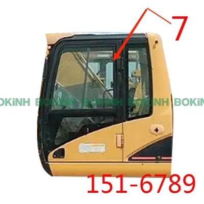 1340 مم ارتفاع CATERPILLAR زجاج الكابينة 151-6789 الجانب الأيمن رقم 7 كبير