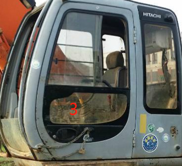 4457141 HITACHI Excavator Cab Window زجاج مقسى الجانب الأيمن رقم 7
