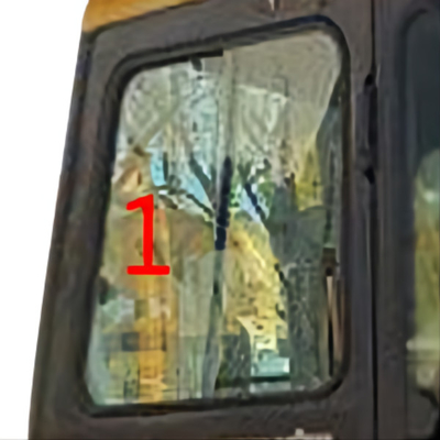 حفارة KOMATSU زجاج الكابينة الجانب الأيسر المائل الوضع رقم 1