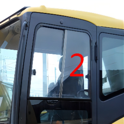مقاومة الانحناء KOMATSU حفارة الزجاج الكابينة الجانب الأيسر الوضع مستقيم رقم 2