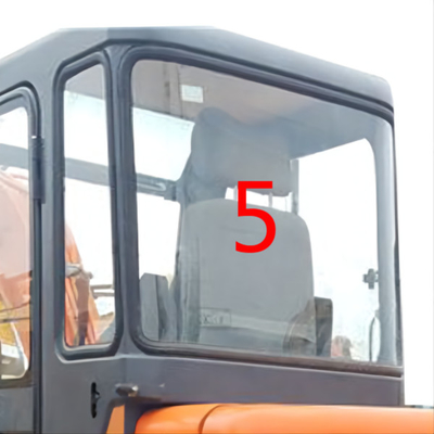 الحفار الأبيض زجاج الكابينة DAEWOO DH55 الجانب الخلفي الموقف رقم 5
