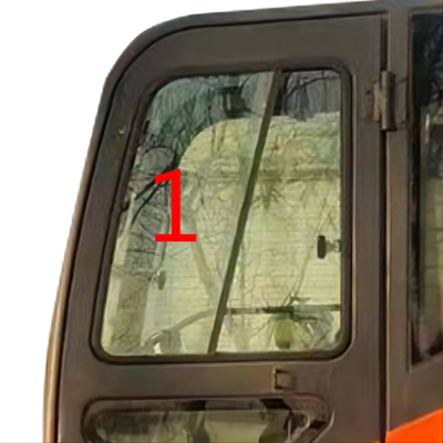 DX70 DX90-9C حفارة المقصورة الجانب الأيسر الزجاج المائل الوضع NO.1 الزجاج الأمامي