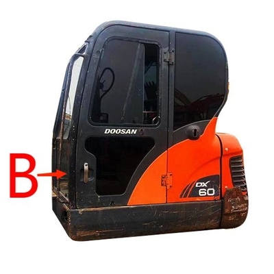 DX70 DH130 DH170 DOOSAN Glass Front Down Position B حاجب أمامي