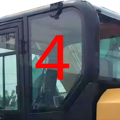 CAT307E E307E حفارة زجاج النافذة CATERPILLAR الكابينة اليسار الباب الخلفي الموضع رقم 4