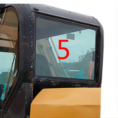مقصورة الحفارة CATERPILLAR الكابينة زجاج الجانب الخلفي الموضع رقم 5 الزجاج الأمامي الزجاج المقسى