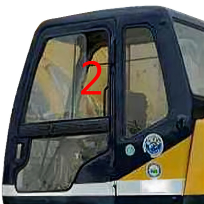 الجانب الأيسر المستقيم الموضع الزجاجي للحفارة Kobelco بسمك 5 مم رقم الموضع 2