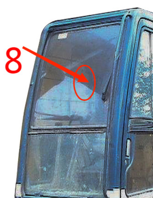 KOBELCO Right Side Excavator Glass Cab 5mm الزجاج الأمامي الزجاج المقسى موقف رقم 8