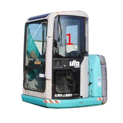قوة عالية التأثير KOBELCO حفارة زجاج 5 مم سميكة الباب الأيسر حتى الموقف رقم 1