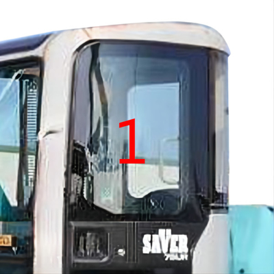 قوة عالية التأثير KOBELCO حفارة زجاج 5 مم سميكة الباب الأيسر حتى الموقف رقم 1