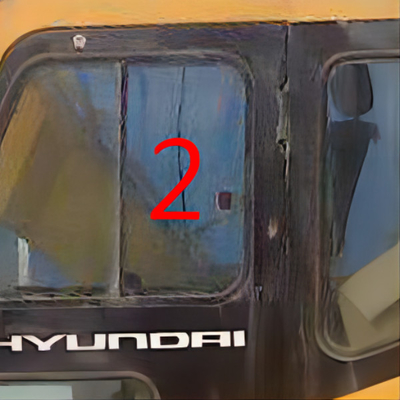 R130-5 R-5 Excavator Door Window استبدال موضع الجانب الأيسر المستقيم رقم 2