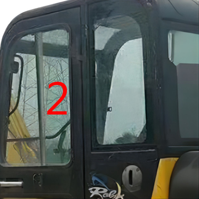 HYUNDAI R60-7 Excavator Door Window استبدال موضع الجانب الأيسر المستقيم رقم 2