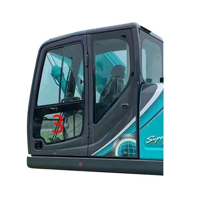 900mm KOBELCO حفارة زجاج الباب الأيسر وضع السفلي NO.3 الزجاج الأمامي