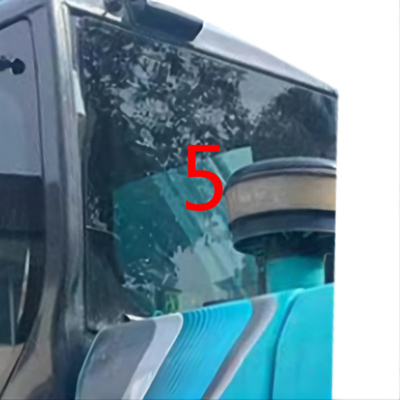 أبيض KOBELCO Excavator Glass Back Side Position NO.5 زجاج أمامي مائل خفف من الزجاج
