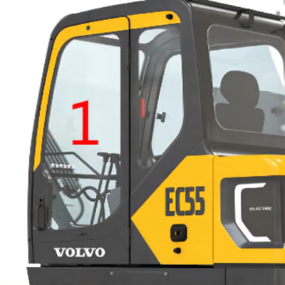 EC55 VOLVO Windshield Glass Left Door Position NO.1 Digger Window استبدال