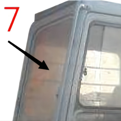 EX-1 EX120-1 EX200-1 هيتاشي حفار زجاج الجانب الأيمن رقم 7 زجاج مقسى