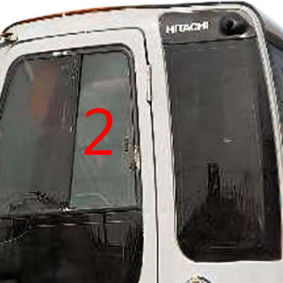 استبدال نافذة HITACHI Excavator Window الباب الأيسر رقم 2