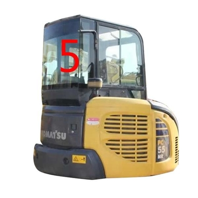 الزجاج الأمامي PC55MR PC55 KOMATSU استبدال نافذة حفارة بنفايات الجانب الخلفي رقم 5