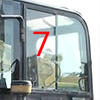 استبدال نافذة حفارة DOT KOMATSU PC55MR ، الجانب الأيمن رقم 7