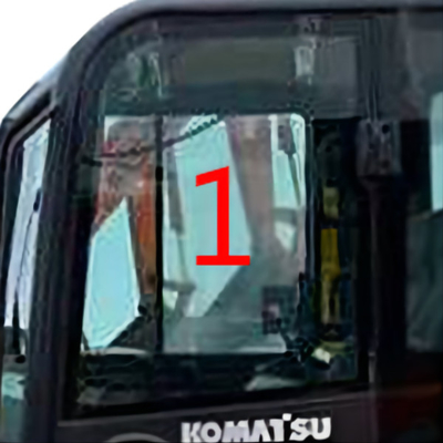 PC56-7 PC56 KOMATSU زجاج الكابينة الجانب الأيسر الموضع رقم 1 زجاج كبير 5 مم سميكة